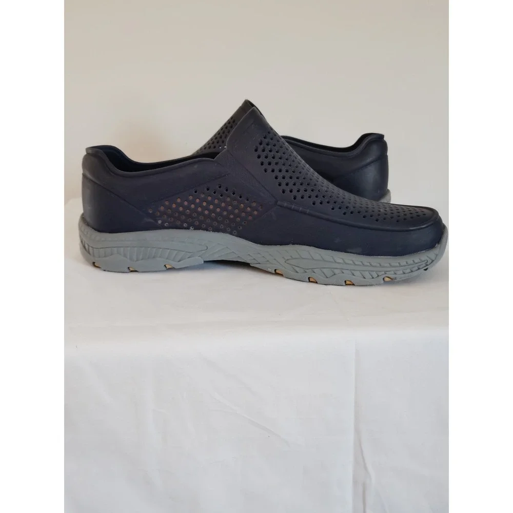 Skechers Men 13 Navy Foamies Perforated‎ Slip-On Water Sport Comfort Beach Shoes